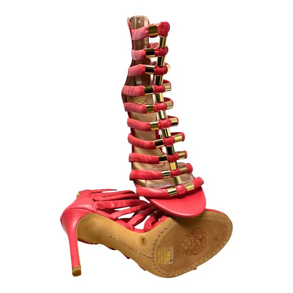 Vince Camuto Troy Pink Leather Gladiator Stiletto Sandals - Picture 10 of 11